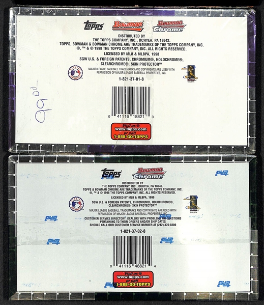 Lot of (4) 1998 Bowman Chrome Sealed/Unopened Baseball Card Boxes - (1) Series 1 and (3) Series 2