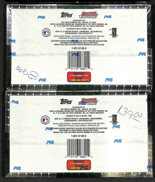 Lot of (4) 1998 Bowman Chrome Sealed/Unopened Baseball Card Boxes - (1) Series 1 and (3) Series 2