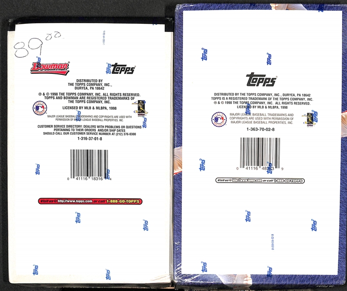 Lot of (4) Unopened/Sealed 1998 Baseball Hobby Boxes inc. Topps Series 2, Bowman Series 1, and (2) Bowman Series 2
