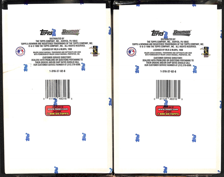 Lot of (4) Unopened/Sealed 1998 Baseball Hobby Boxes inc. Topps Series 2, Bowman Series 1, and (2) Bowman Series 2