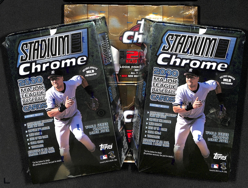 Lot of (4) Unopened/Sealed 2000 Baseball Hobby Boxes inc. (2) Topps Chrome Series 2, and (2) Stadium Club Chrome
