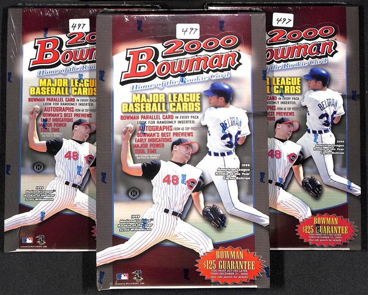 Lot of (5) Unopened/Sealed 2000 Baseball  Hobby Boxes, Inc. (3) Bowman and (2) Topps Series 2.