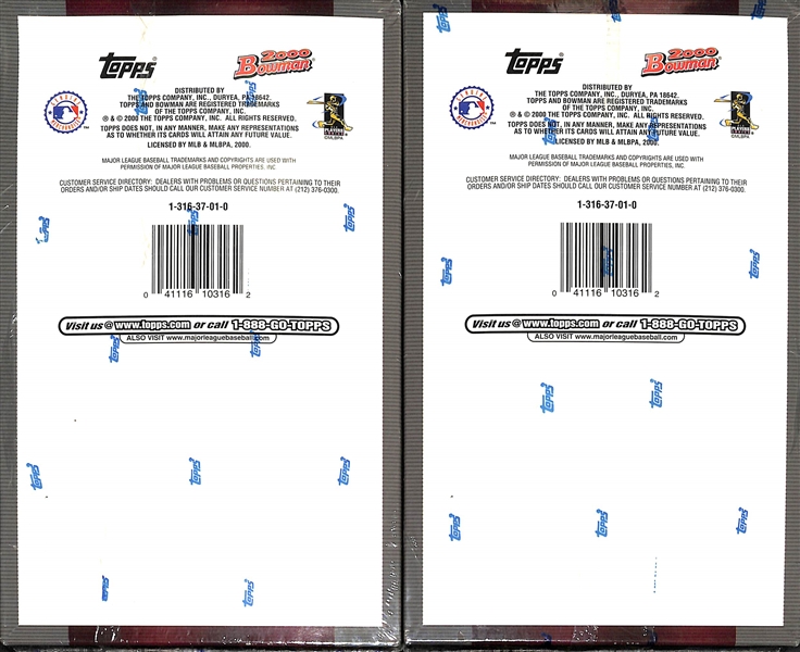 Lot of (5) Unopened/Sealed 2000 Baseball  Hobby Boxes, Inc. (2) Bowman and (3) Topps Series 2.