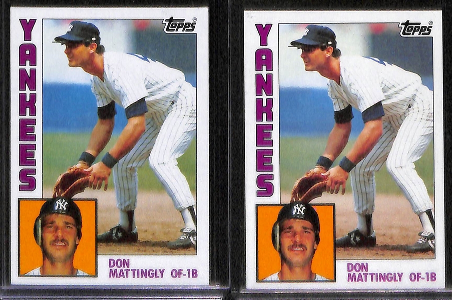 Lot of over 40 Don Mattingly Cards (7 Rookies, inc. two Beckett BCCG 9 Donruss Cards)