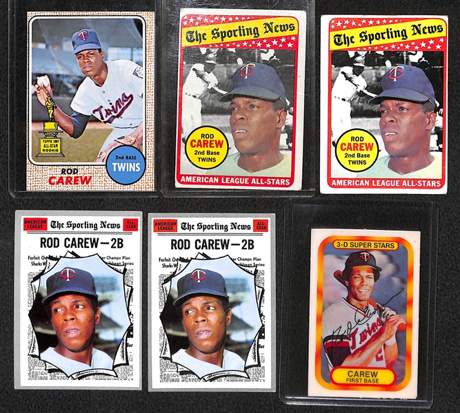 Lot of (52) Rod Carew Cards From 1968-1986
