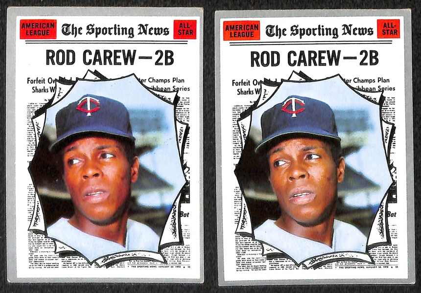 Lot of (52) Rod Carew Cards From 1968-1986