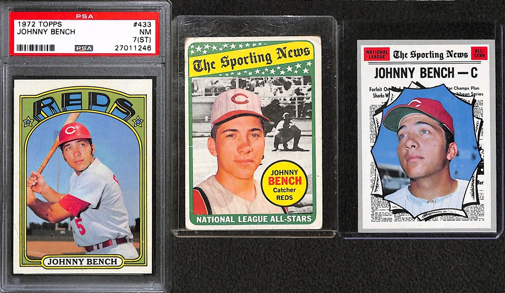 Lot of (65) Johnny Bench Cards From 1969 Through 1983