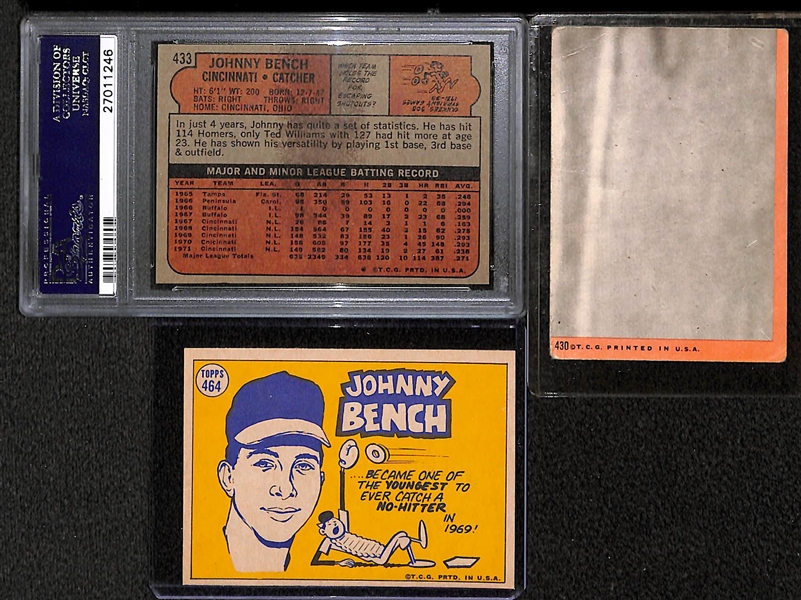 Lot of (65) Johnny Bench Cards From 1969 Through 1983