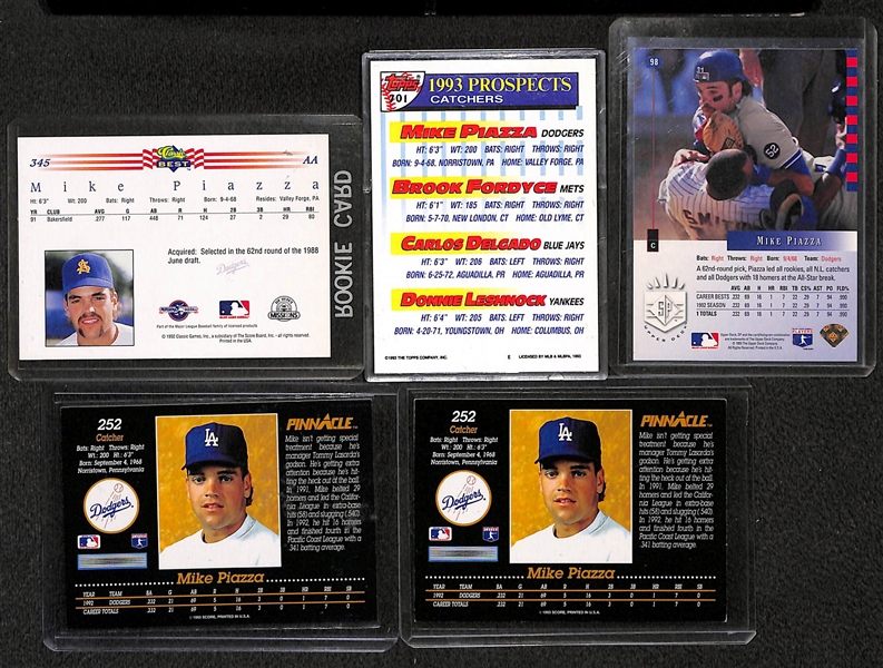 Lot of (100+) Mike Piazza Cards with Many Rookies