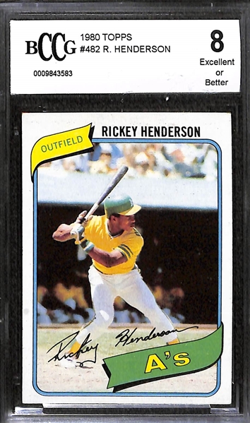 Over 60 Rickey Henderson Cards Including (2) Graded Rookies