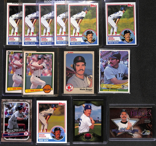 Lot of Over 55 Wade Boggs Cards, Inc. (9) Rookies
