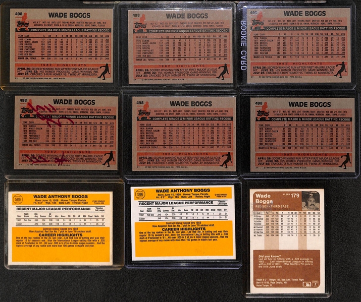 Lot of Over 55 Wade Boggs Cards, Inc. (9) Rookies