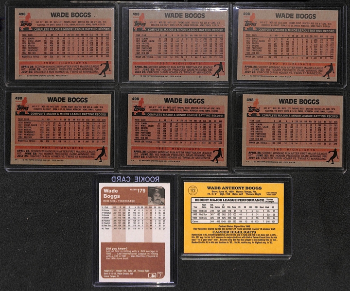 Lot of Over (80) Wade Boggs Cards, Inc. (8) Rookies