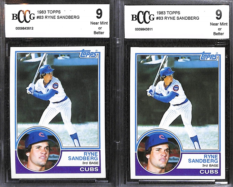 Lot of (6) Ryne Sandberg Beckett Graded Rookie Cards