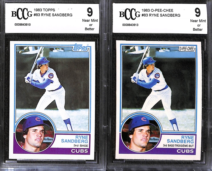 Lot of (6) Ryne Sandberg Beckett Graded Rookie Cards