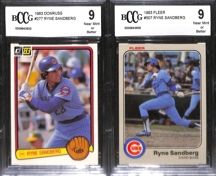 Lot of (6) Ryne Sandberg Beckett Graded Rookie Cards
