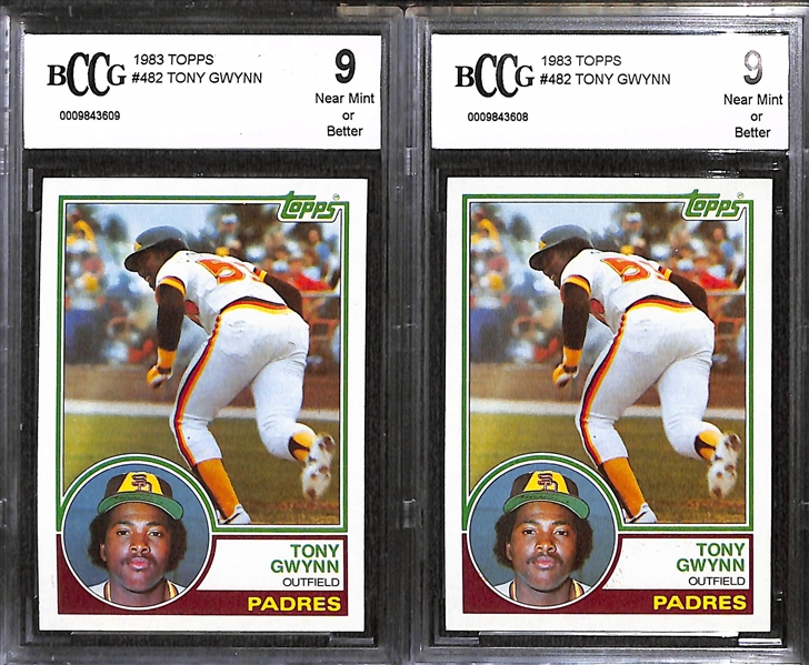 Lot of (9) Tony Gwynn Rookie Cards, Inc. (3) Graded