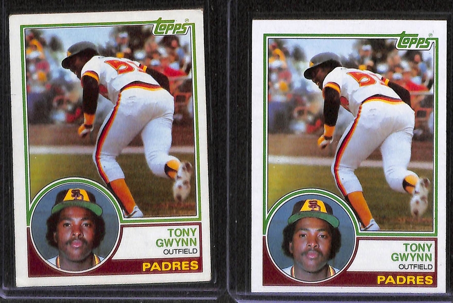 Lot of (9) Tony Gwynn Rookie Cards, Inc. (3) Graded