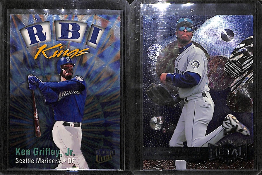Lot of over 60 Ken Griffey Cards w/ (8) Rookies (1 Upper Deck, 3 Bowman, 3 Donruss, and 1 Donruss Rookies)