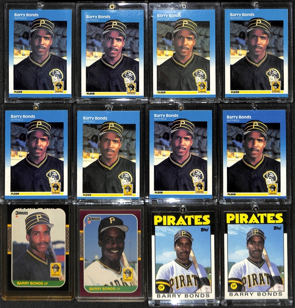 Lot of over 27 Barry Bonds Cards w/ (12) Rookies inc. (8) 1987 Fleer, (1) 1987 Donruss, (1) 1987 Donruss Opening Day, and (2) 1986 Topps Traded