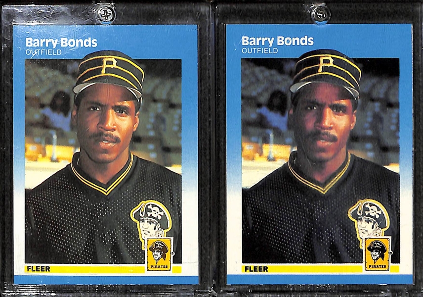 Lot of over 27 Barry Bonds Cards w/ (12) Rookies inc. (8) 1987 Fleer, (1) 1987 Donruss, (1) 1987 Donruss Opening Day, and (2) 1986 Topps Traded