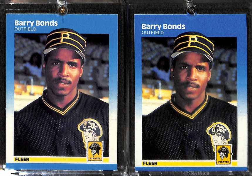 Lot of over 27 Barry Bonds Cards w/ (12) Rookies inc. (8) 1987 Fleer, (1) 1987 Donruss, (1) 1987 Donruss Opening Day, and (2) 1986 Topps Traded