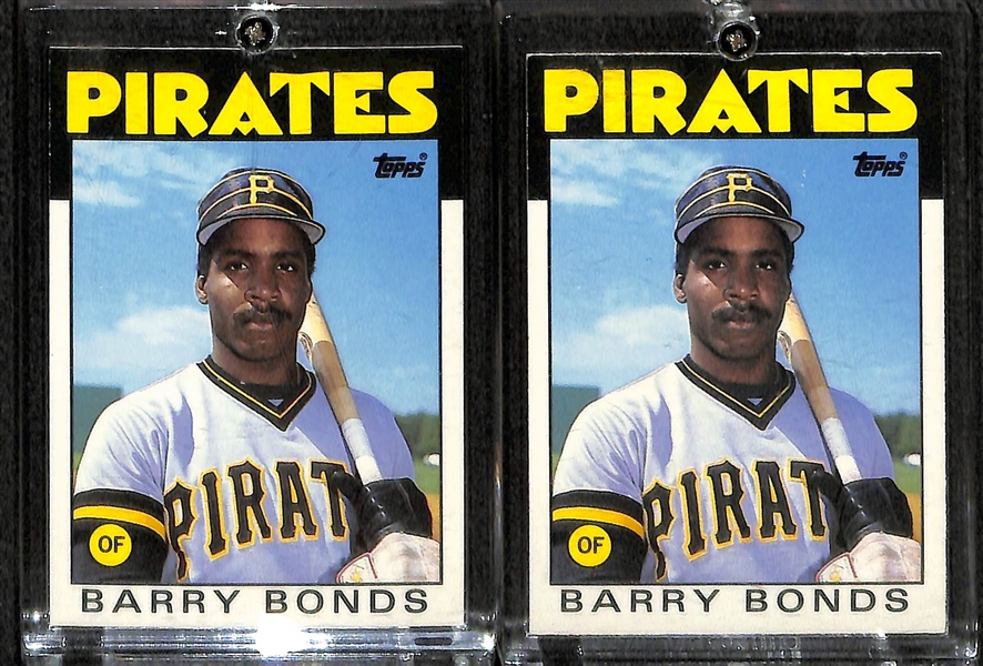 Lot of over 27 Barry Bonds Cards w/ (12) Rookies inc. (8) 1987 Fleer, (1) 1987 Donruss, (1) 1987 Donruss Opening Day, and (2) 1986 Topps Traded