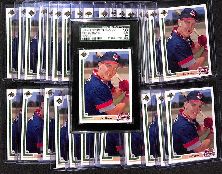 Lot of (31) 1991 UD Final Edition Jim Thome Rookies inc. SGC GEM Mint 10