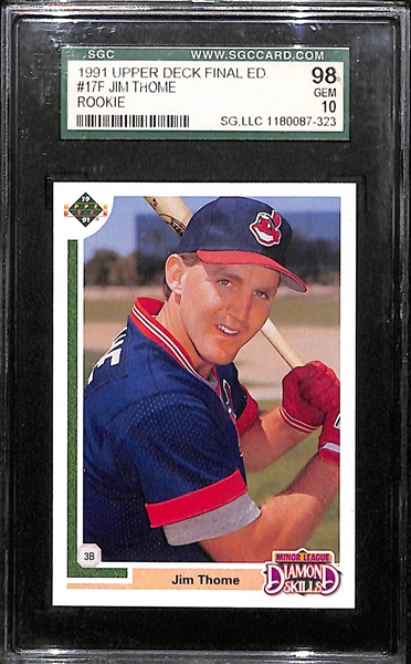 Lot of (31) 1991 UD Final Edition Jim Thome Rookies inc. SGC GEM Mint 10