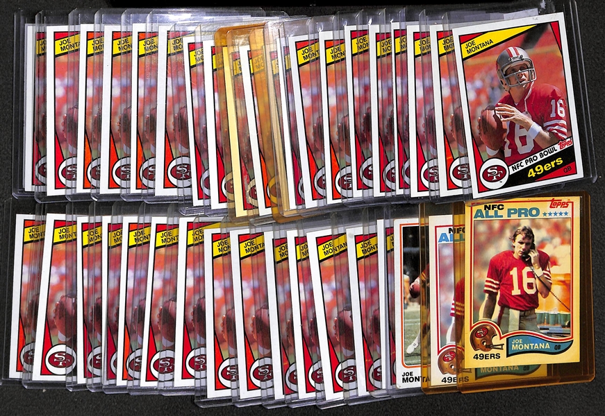 Lot of (38) Joe Montana Cards from 1982 to 1984