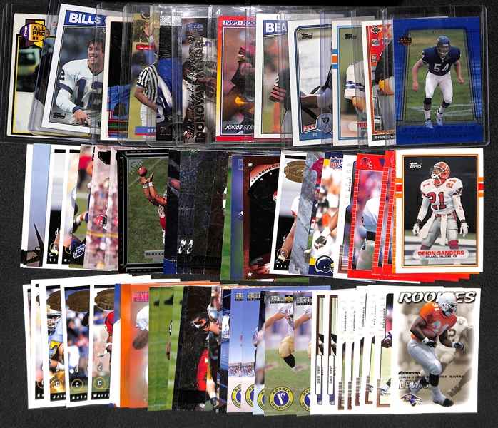 Lot of (70) Football Rookies from the 1970s - 2000s inc. Earl Campbell