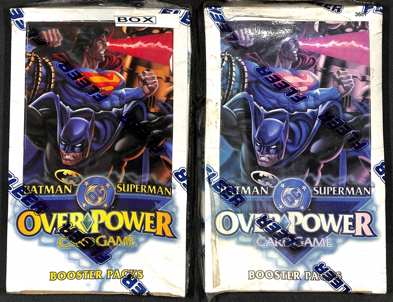 2 Sealed Boxes of 1996 Fleer Power Surge Unopened Wax Box - Over Power Card Game - Batman & Superman