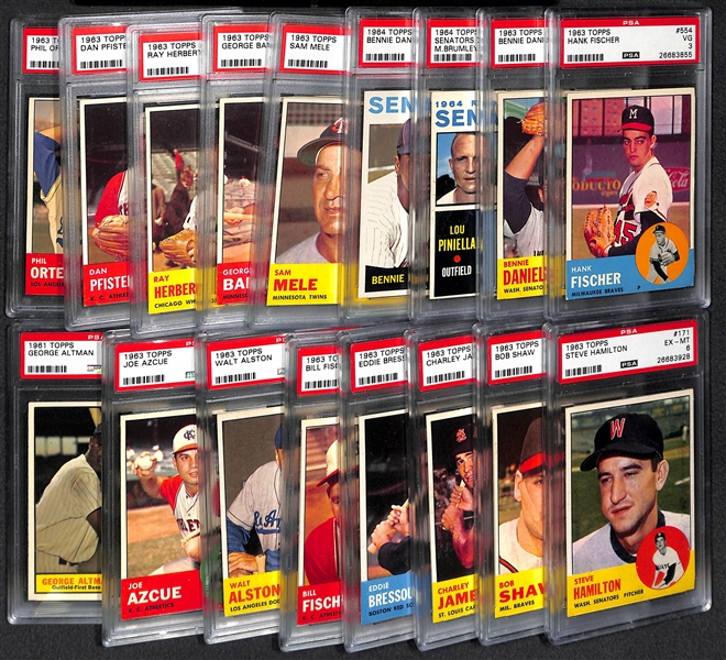 Lot of (17) PSA Graded 1963 and 1964 Cards Inc. SPs w/ 1964 Pinella Rookie PSA 5