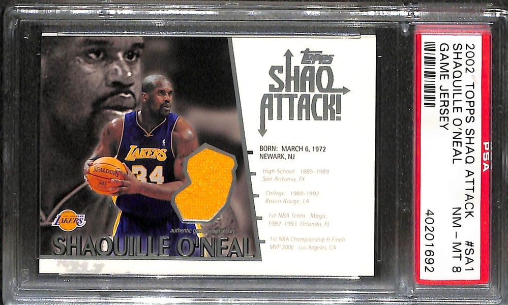 Lot of (18) Basketball Graded/Slabbed Cards w/ John Wooden Autograph and Shaquille O'Neal Jersey/Inserts