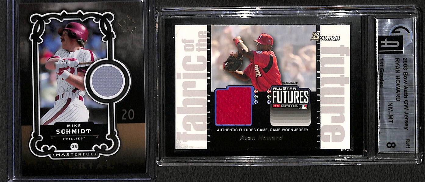 Lot of (17) Baseball Game-Worn Relic Cards - Mostly Stars/HOFers (M. Schmidt, Thome, Clemens, F. Thomas, +)