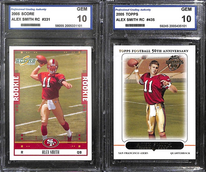 Lot of (20) Football Graded Cards w/ Emmitt Smith, Troy Aikman, Alex Smith, R. Bush, E. James, RG3, S. Shephard Rookies