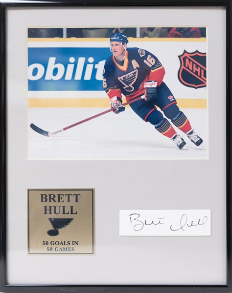 Tom Seaver and Brett Hull Framed Displays with Cut Autographs
