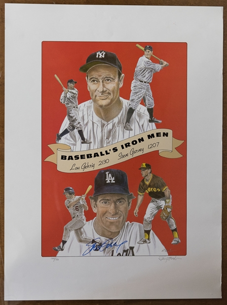 Lot of (3) Signed Baseball Posters of Pete Rose (JSA), Steve Garvey, & Lou Brock (JSA)
