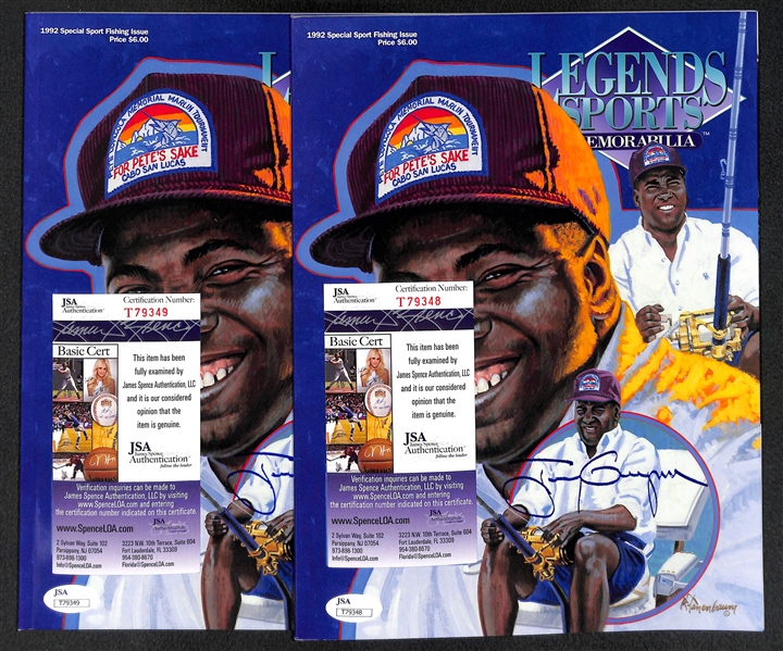 Lot of (2) Tony Gwynn Signed Sports Legends Magazines - JSA COAs