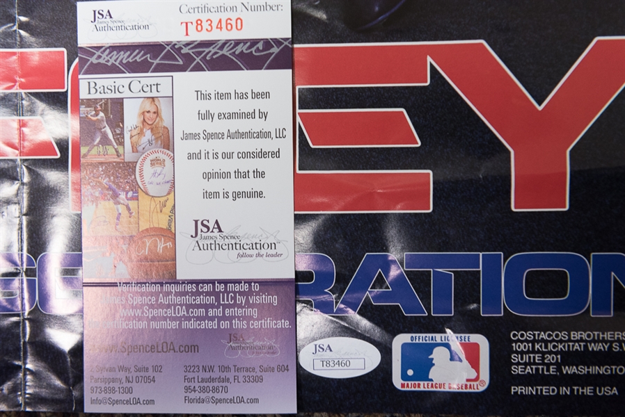 Ken Griffey and Ken Griffey Jr. Signed 16 x 24 Poster - JSA