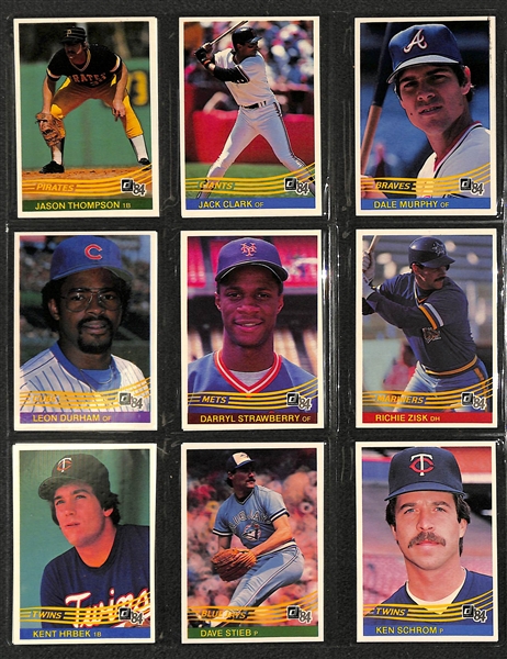 1984 Donruss Baseball Card Set in Donruss Binder (Mattingly, Carter, Strawberry Rookies)