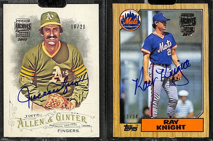 Baseball Card Certified Autograph Lot w/ Yogi Berra, Bob Feller, Rollie Fingers, +