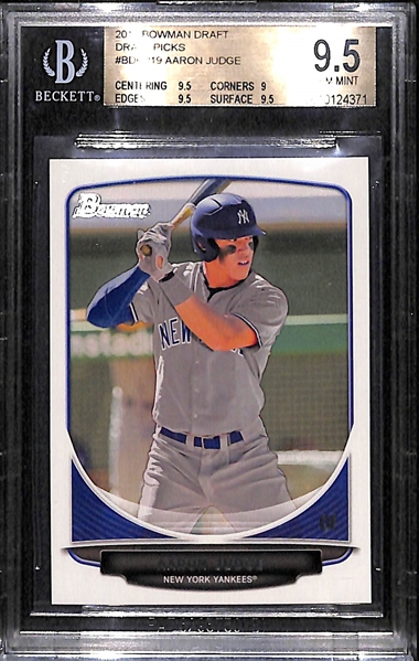 Aaron Judge Rookie BGS Gem Mint 9.5 Lot of (3) Inc. 2013 Bowman Draft Picks and (2) 2017 Bowman Chrome ROY Refractors