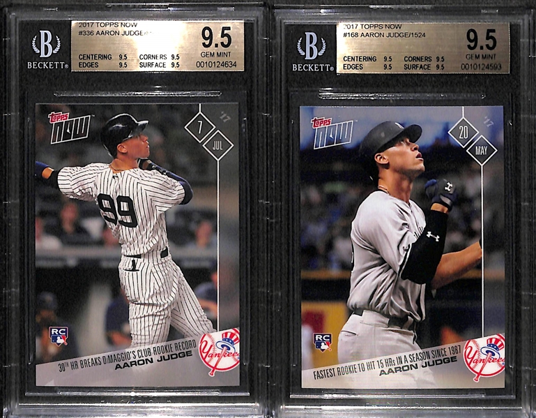 Aaron Judge Rookie BGS Gem Mint 9.5 Lot of (2) Different Limited Edition 2017 Topps Now Rookie Cards
