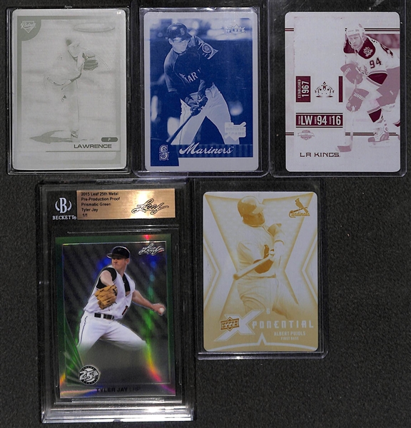 Lot of (4) Numbered 1/1 Printing Plates/Proofs inc. a 1/1 Albert Pujols Printing Plate