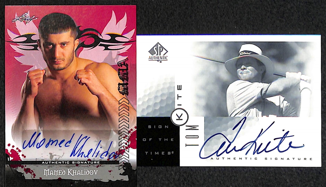 Lot of (17) Golf, MMA, and Non-Sports Autographs & Relics (inc. 4 Allen & Ginter Cards from 2017)