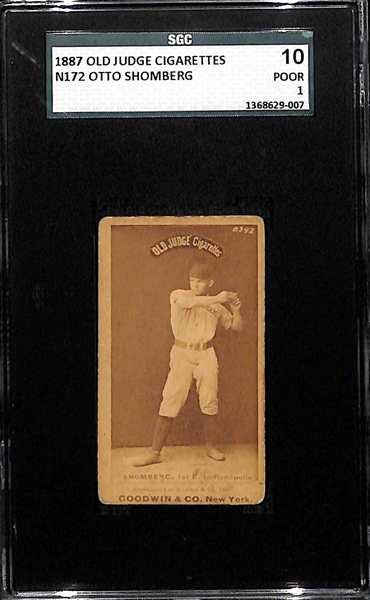 1887 Old Judge Cigarettes N172 Otto Shomberg Card SGC 1