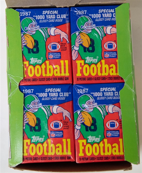 1987 Topps Football Unopened Wax Box - Jim Kelly, R. Cunningham, D. Flutie Rookie Year