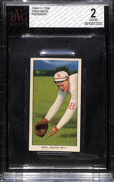 1909-11 T206 Fred Beck - Piedmont Back - BVG 2