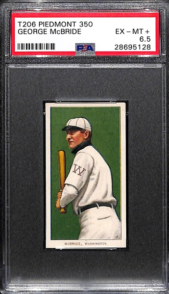 T206 Piedmont 350 George McBride PSA 6.5